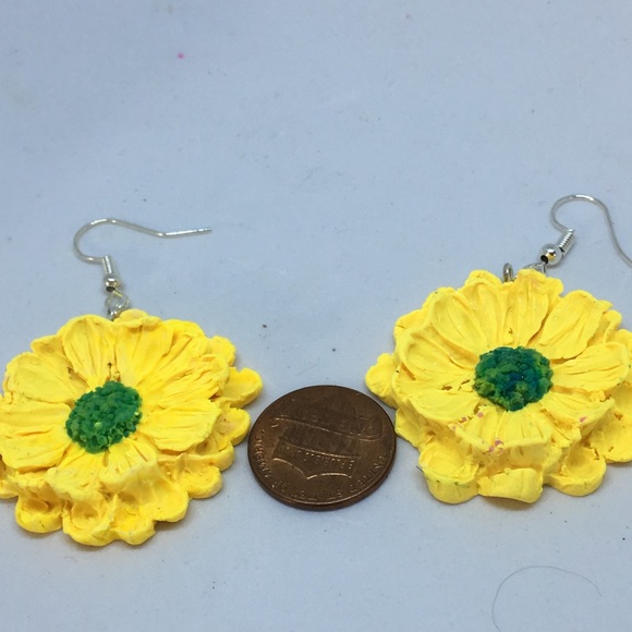 Unique Handmade Polymer Clay Blossom Earrings - Picture 2 of 6
